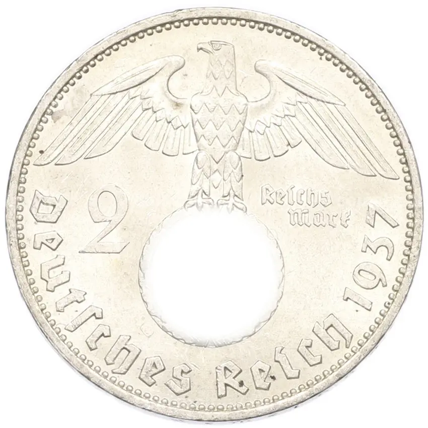 Монета 2 рейхсмарки 1937 года A Германия