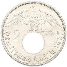 Монета 2 рейхсмарки 1937 года A Германия (аверс)