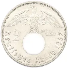 Монета 2 рейхсмарки 1937 года A Германия (аверс)