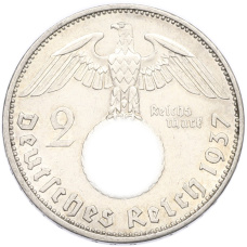 Монета 2 рейхсмарки 1937 года A Германия (аверс)
