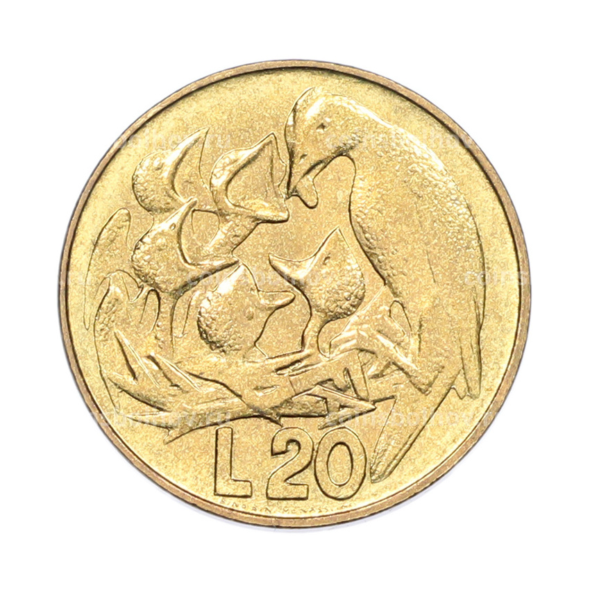 Монета 20 лир 1975 года Сан-Марино