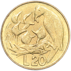 Монета 20 лир 1975 года Сан-Марино (аверс)