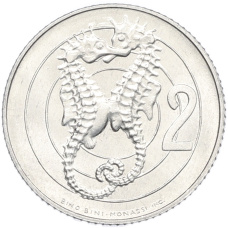 Монета 2 лиры 1975 года Сан-Марино (аверс)