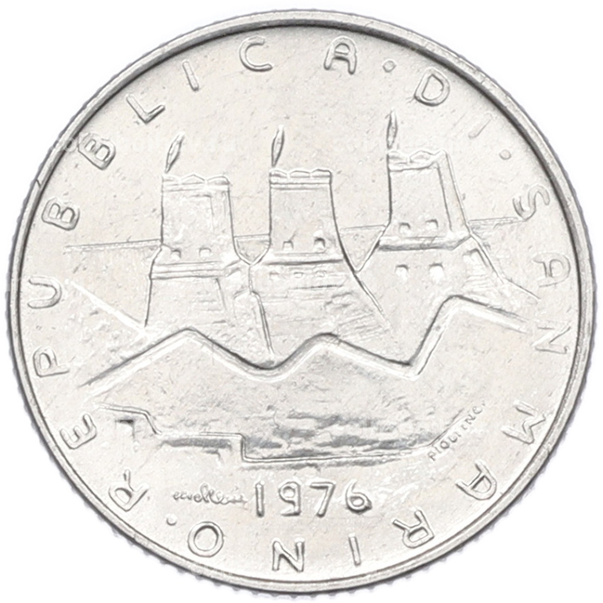 Монета 2 лиры 1976 года Сан-Марино (вид 2)