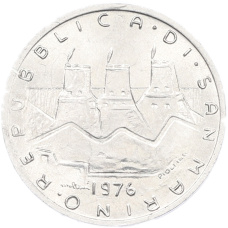 Монета 1 лира 1976 года Сан-Марино (реверс)