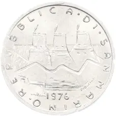 Монета 1 лира 1976 года Сан-Марино (реверс)