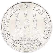 Монета 5 лир 1975 года Сан-Марино (реверс)