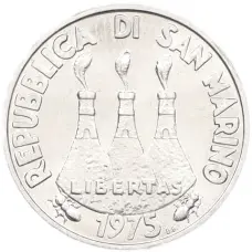 Монета 5 лир 1975 года Сан-Марино (реверс)