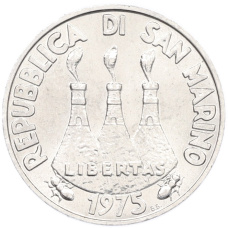 Монета 5 лир 1975 года Сан-Марино (реверс)