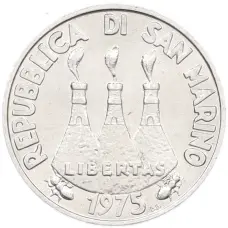 Монета 5 лир 1975 года Сан-Марино (реверс)