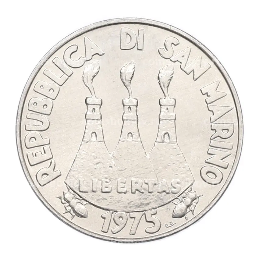 Монета 10 лир 1975 года Сан-Марино (вид 2)