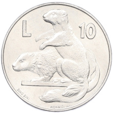 Монета 10 лир 1975 года Сан-Марино (аверс)