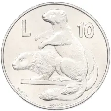 Монета 10 лир 1975 года Сан-Марино (аверс)