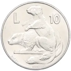 Монета 10 лир 1975 года Сан-Марино (аверс)