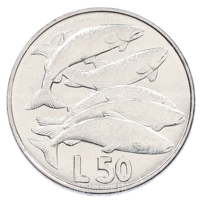 Монета 50 лир 1975 года Сан-Марино