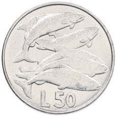 Монета 50 лир 1975 года Сан-Марино (аверс)