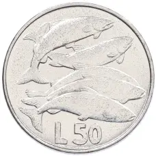 Монета 50 лир 1975 года Сан-Марино (аверс)