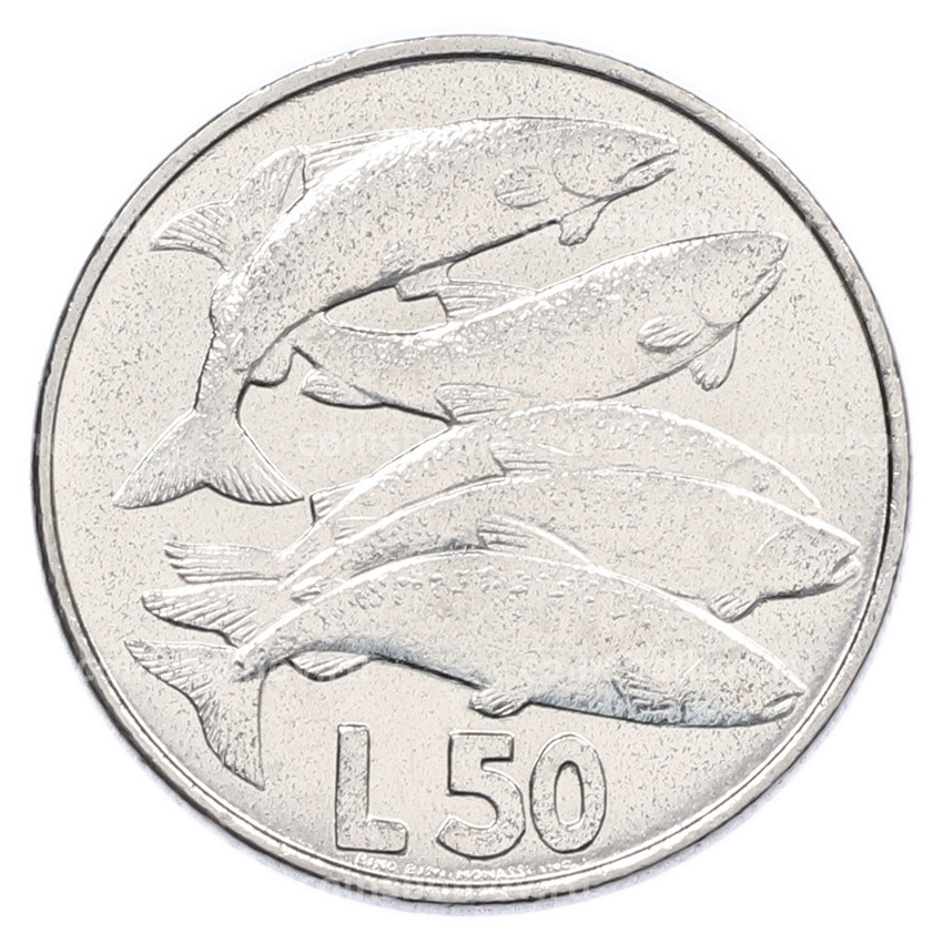 Монета 50 лир 1975 года Сан-Марино