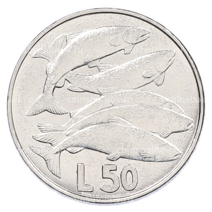 Монета 50 лир 1975 года Сан-Марино