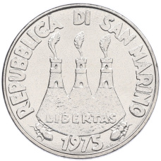 Монета 50 лир 1975 года Сан-Марино (реверс)