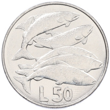 Монета 50 лир 1975 года Сан-Марино (аверс)