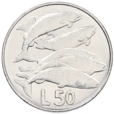 Монета 50 лир 1975 года Сан-Марино (аверс)