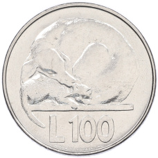 Монета 100 лир 1975 года Сан-Марино (аверс)