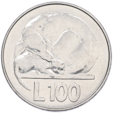 Монета 100 лир 1975 года Сан-Марино (аверс)