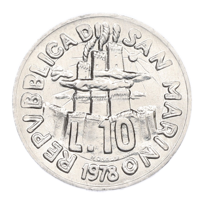 Монета 10 лир 1978 года Сан-Марино (вид 2)