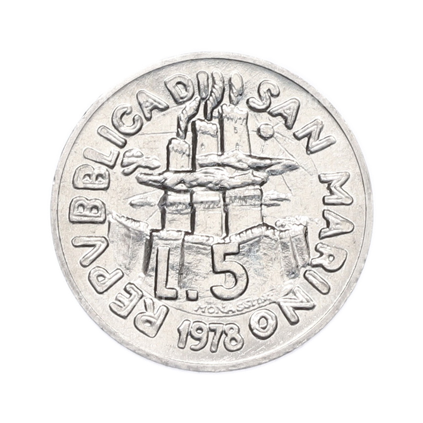 Монета 5 лир 1978 года Сан-Марино (вид 2)