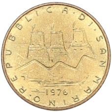 Монета 20 лир 1976 года Сан-Марино (реверс)