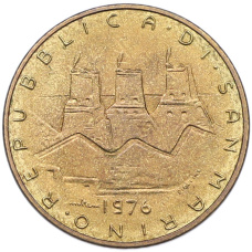 Монета 20 лир 1976 года Сан-Марино (реверс)