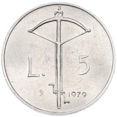 Монета 5 лир 1979 года Сан-Марино (аверс)