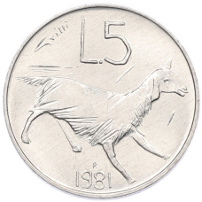 Монета 5 лир 1981 года Сан-Марино (аверс)