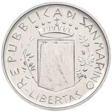 Монета 10 лир 1981 года Сан-Марино (реверс)