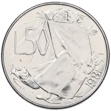 Монета 50 лир 1981 года Сан-Марино (аверс)