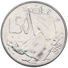 Монета 50 лир 1981 года Сан-Марино (аверс)