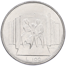 Монета 100 лир 1976 года Сан-Марино (аверс)