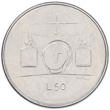 Монета 50 лир 1976 года Сан-Марино (аверс)