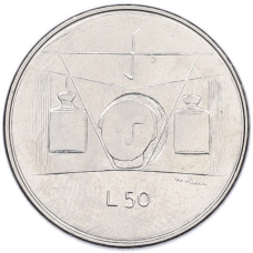 Монета 50 лир 1976 года Сан-Марино (аверс)