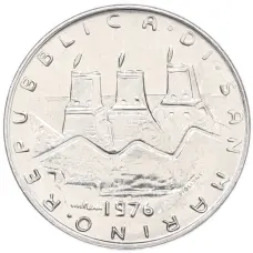 Монета 10 лир 1976 года Сан-Марино (реверс)