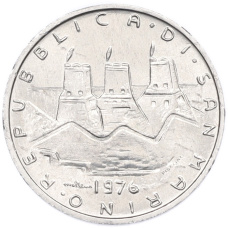 Монета 5 лир 1976 года Сан-Марино (реверс)