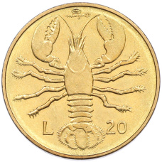 Монета 20 лир 1974 года Сан-Марино (аверс)