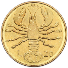 Монета 20 лир 1974 года Сан-Марино (аверс)