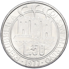 Монета 50 лир 1977 года Сан-Марино «Экология» (реверс)