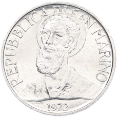 Монета 5 лир 1972 года Сан-Марино (аверс)