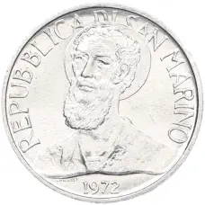 Монета 5 лир 1972 года Сан-Марино (аверс)