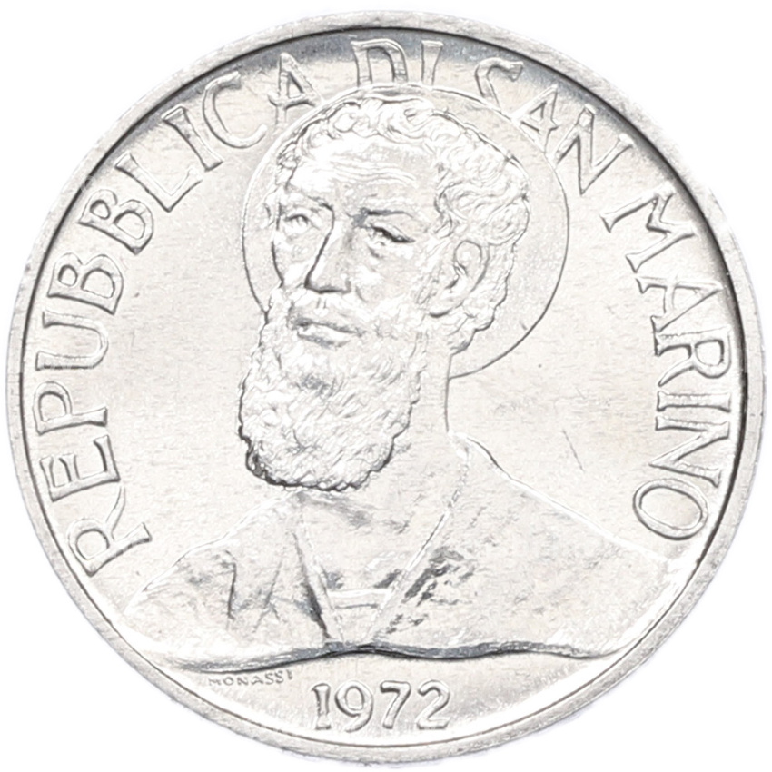 Монета 5 лир 1972 года Сан-Марино