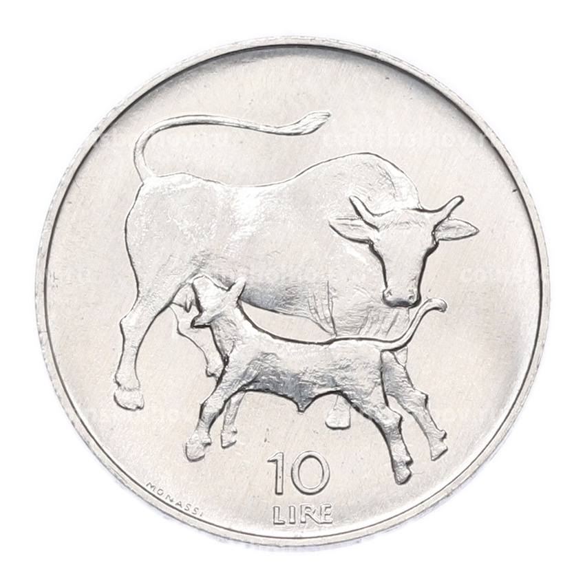 Монета 10 лир 1972 года Сан-Марино