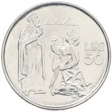 Монета 50 лир 1972 года Сан-Марино (аверс)